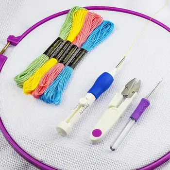Nova Moda 62pcs Vezenje Pen Tool Set Šivanje Hoop Udarec Igle za Vezenje Niti Kit Festival Darilo
