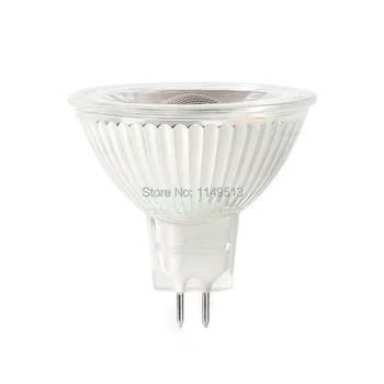 10pcs/veliko MR16 LED Spot luči Stekla telo AC/DC12V 5w možnost zatemnitve COB LED Reflektor žarnice topla bela hladna bela