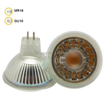 10pcs/veliko MR16 LED Spot luči Stekla telo AC/DC12V 5w možnost zatemnitve COB LED Reflektor žarnice topla bela hladna bela