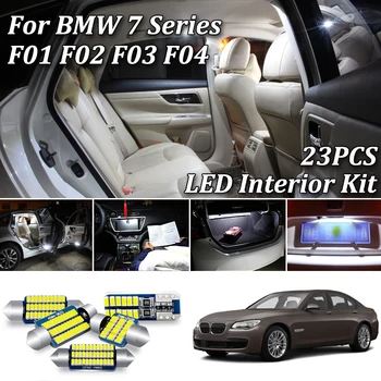 23Pcs Bela Canbus led Avto notranje luči Paket Kit za BMW 7 Series F01 F02 F03 F04 led notranja luč (2008-)