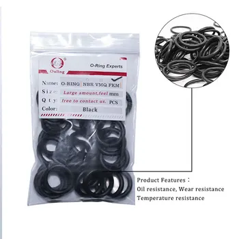 10PCS/veliko Fluora gume Obroč Black FKM O ring Seal CS:2.65 mm ID15.5/16/17/18/19/20 mm Gume O-Ring Seal Olje Tesnilo Tesnilo Tesnilo