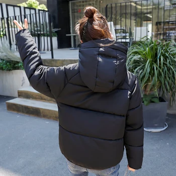 2019 Bombaž Parkas Trdna Nove Ženske Hooded Pozimi Svoboden Bombaž, oblazinjeni Suknjič Zimske Jakne Ženske