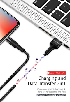 USAMS Kabel tip C/MicroUSB/strele-Ning polnjenje in prenos podatkov 5V-2A/1,2 M, ki je združljiv z Huawei, Google Pixel/XL, Xiaomi