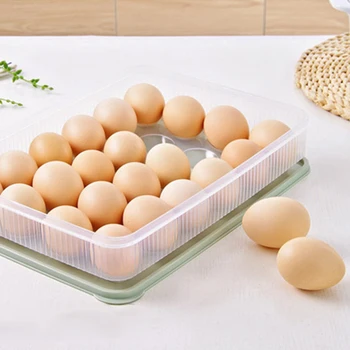 Plastično Jajce polje kuhinja jajce škatla za shranjevanje 24 Mrežo Jajca imetnik Stackable zamrzovalnik za shranjevanje organizatorji jajce za shranjevanje Posode