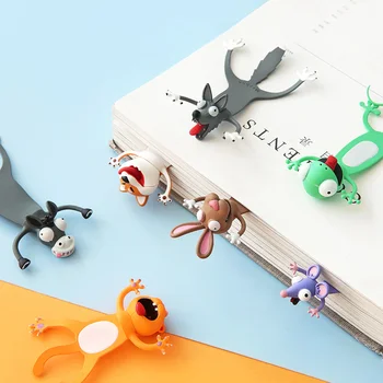 3D Stereo Živali Zaznamki PVC Risanka Smešno Marker Knjiga Mapo Srčkan Znamke Otrok Darilo Pisarniške Tiskovine Diy Anime Zaznamek