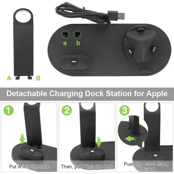 3 v 1 Polnjenje Dock Za iPhone 11 XR XS Max 8 7 Plus Apple Watch Airpods pro USB Polnilnik Držalo, Stojalo Tip-C polnilna Postaja