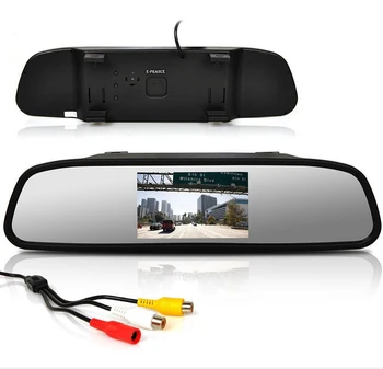 Koorinwoo Avto Monitor Ogledalo Z rear view camera 180 širokokotni Kovinsko Črna 2 Video Vhod 12V Za Povratne Slepi Šport Varno Cam
