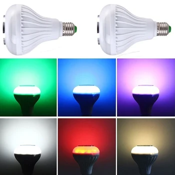 E27 Pametni Brezžični Bluetooth Zvočnik Glasba LED RGB Glasbe Žarnica Pisane Zatemniti 12W LED Žarnice Lampada Za Počitnice Svetlobe