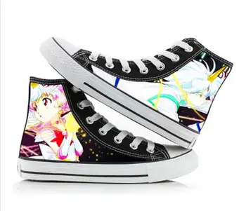 Sailor moon Anime risanke študentov visoke pomoč cosplay cos čevlji modni platno čevlji priložnostne udobno moških in žensk college