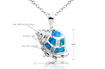 DORMITH pravi 925 sterling srebrna ogrlica ustvarili opal srčkan Conch obeski ogrlica za ženske, fine nakit, ogrlica