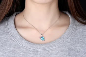 DORMITH pravi 925 sterling srebrna ogrlica ustvarili opal srčkan Conch obeski ogrlica za ženske, fine nakit, ogrlica