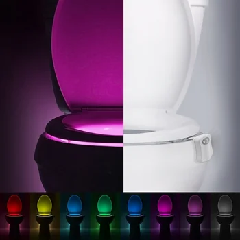 Kopalniške Opreme Smart Wc Nočna LUČKA Telo Gibanje Aktivira On/Off Sedež Tipalo 8 Barve Udobje Kopalnica Pripomoček