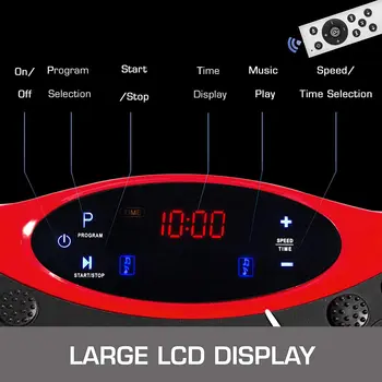 Vibracijsko Ploščo Platforma za Celotno Telo, Vadba 350Lbs LCD 3 Ravni Masaža Daljinsko Bluetooth USB Glasbe Inteligentni Watch Fitnes