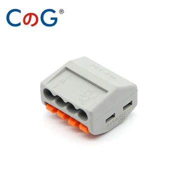 Najbolje prodajana univerzalno kompaktno push-v ročica žico priključek za nov 4-pin ozemljitveni priključek blok priključek
