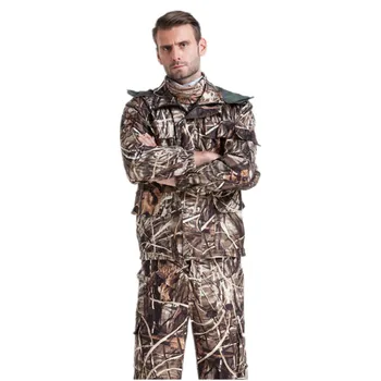Moški jeseni, pozimi reed & bulrush maskirno obleko prostem, lov, Ribolov bionic oblačila vojaško taktično jakna in hlače
