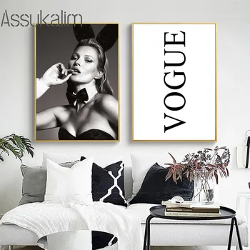 Vogue Lepoto Platno Slikarstvo Nordijska Plakatov In Fotografij Minimalistično Slikarstvo Moda Steno Tiska Za Dnevna Soba Dekoracijo