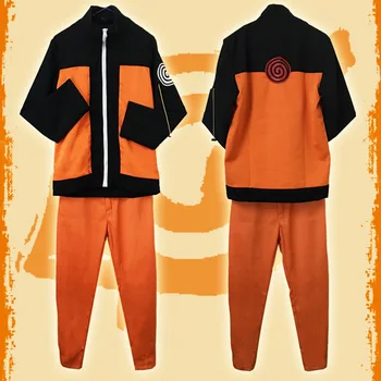 Anime Naruto Cosplay Kostum Naruto Uzumaki Obleko Odrasle Moške Obleke Japonski Risani Kostume Naruto Plašč Vrh Hlače