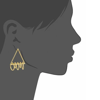 VAROLE Trikotnik Majhnih Krogih Visijo Uhane, Zlate barve Earings Spusti Uhani Za Ženske Dolgo Earings Modni Nakit Brincos