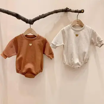 Newborn Baby Oblačila Nosijo Tiskanja Obleka, Fantje Dekleta Z Dolgimi Rokavi Jumpsuit Bombaž Otroška Oblačila Dekle
