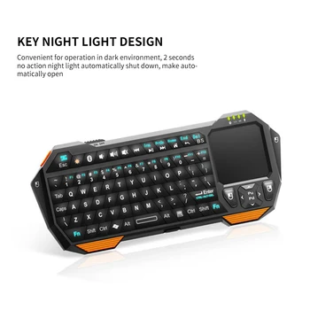 Mini Tipkovnico Brezžično Tipkovnico Bluetooth, S Sledilno ploščico Za Pametni Telefon Projektor Tablet PC Igra Konzola 450 Li-Ionska Baterija