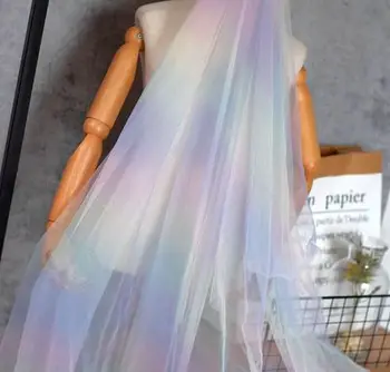 Barvita gradient mavrica mehko očesa fantom očesa tkanine kreativne modne ozadju tkanine Hanfu otroška oblačila fabr