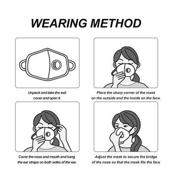 Debelo Črno Masko Za Enkratno Uporabo Respirator Meglica Dokaz Ventil Maske Prah Dokaz Respirator Usta Maska Za Prah Onesnaževanja Zraka
