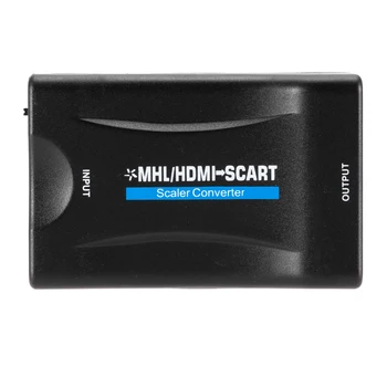 1080PGraphics Kartico za Zajemanje HDMI za SCART VideoAudio Upscale Pretvornik Adapter za TV-sprejemnikom HD DVD za Pretakanje Videodigital pretvornik