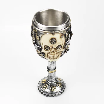 3D Gotski Kelih Vino Vsebuje Skelet Viking Pirat Suženj Prestavi Lobanje Kovinski&Smole Kozarec Vina NAJBOLJŠI Halloween Darila Bar Drinkware