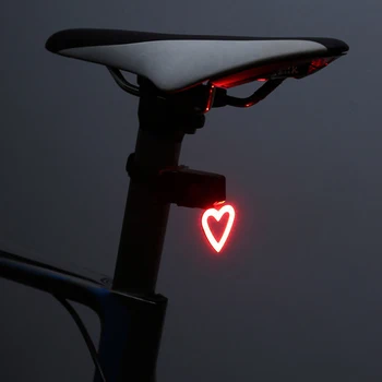 Kolesa Zadaj Luč, Svetilka Nepremočljiva USB Charge Rep Luči MTB Kolo Svetlobe Pribor Srce Krog, Trikotnik Rearlamp