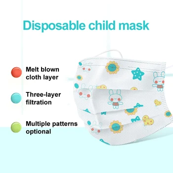 Otroci Masko Otrok Maske Disposible 3 Plasti Masko Dustproof Risanka Zajec Filtriranje Prahu Usta maske za Otroke 5-12