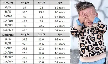 Novi modeli Priložnostne Baby Girl Boy Leopard Vrh Sweatshirts Malčka Fant, Dolg Rokav Vrh t 1-7T