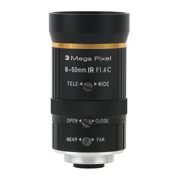 3.0 MP 8-50mm CS C Mount Objektiv Telefoto Objektiv Dolgo Objektiv Industrijske CCTV Mikroskopom Objektiv Velikega vidnega Polja Priročnik IRIS Zoom Objektiv
