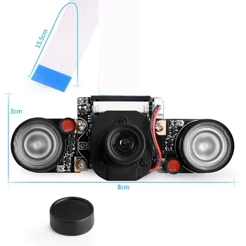 Night Vision Camera Modul za Raspberry Pi 4, Mini 5MP 1080P HD Video OV5647 Senzor Webcam Komplet z vgrajenim IR-Cut