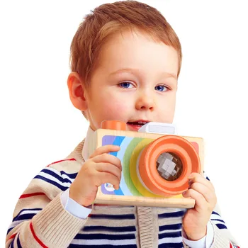 Toy Kamera Srčkan Risanka Otroka, Lesene Igrače, Otroške Ustvarjalne Vratu Fotoaparata Fotograranje Prop Dekoracijo Otroci Igrajo Hiša Orodje MZ198