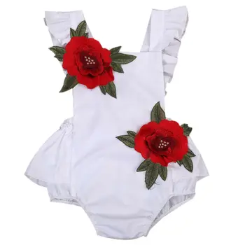 Newborn Baby Dekleta brez Rokavov Jumpsuit Cvetlični Romper Obleke baby girl obleke obleka, Sunsuit UK