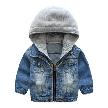 Fantje Jeans Jakne Otrok Jarek Plasti Oblačil Hooded Vrhnja oblačila Windbreaker Baby Otroci Jeans Coats