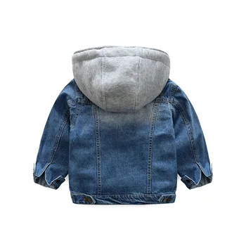 Fantje Jeans Jakne Otrok Jarek Plasti Oblačil Hooded Vrhnja oblačila Windbreaker Baby Otroci Jeans Coats