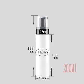 6ps/veliko praznih 200 ml Plastični beli Jasno, tekoče Milo Razpršilnik Facial Cleanser najboljši najcenejši Pene steklenica s črnim foamer