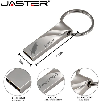 JASTER Kovinski Mini Usb Flash Metalen pendrive 64Gb Pero Sleutel Schijf Logotip Pendrive Palico Flash Geheugenkaart 32 Gb /8 Gb/4 Gb