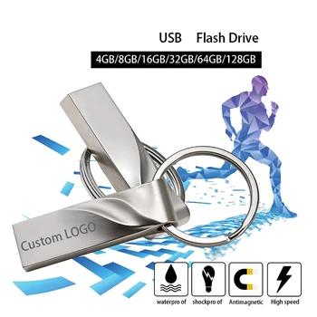 JASTER Kovinski Mini Usb Flash Metalen pendrive 64Gb Pero Sleutel Schijf Logotip Pendrive Palico Flash Geheugenkaart 32 Gb /8 Gb/4 Gb