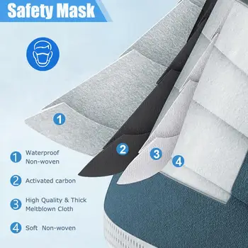 POWECOM 200PCS Vroče Prodaje Maske Varnost Dihanje Maske za Obraz, Maske netkanih materialov za Enkratno uporabo Anti-Prah Maske Earloops Maske, ki Pokrivajo Unisex