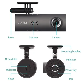 70mai Smart Dash Cam 1S angleški Glasovni Nadzor Vrhunsko Nočno Vizijo 1080P Diktafon Wifi Avto DVR Video Dashboad 70 UR 1S Avto