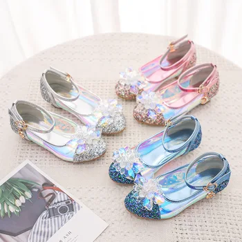 Otroci uspešnosti čevlji 2020 spomladi nova dekleta čevlji sijoče kristalni cvet dekleta princesa čevlji na debelo