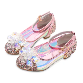 Otroci uspešnosti čevlji 2020 spomladi nova dekleta čevlji sijoče kristalni cvet dekleta princesa čevlji na debelo