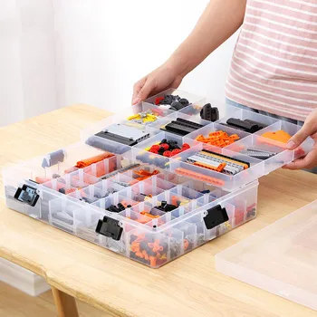 Komponenta Organizator Prilagodite Tablete Orodje za Shranjevanje Primera Nastavljiv Prozorni Plastični Škatla za Shranjevanje za Gradnjo Blokov Lego Igrače