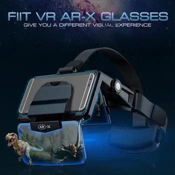 AR Očal 3D VR Slušalke Virtualne Realnosti 3D Očala Kartonske VR Slušalke za 4.7-6.3 palčni Telefon Za FIIT VR AR-X Čelada