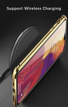 Za IphoneX Pokrov Prednji Črno Dvojno stransko steklo Kovine Magnetno Ohišje za iPhone XS MAX iPhone XR X 7 8 Plus Telefon Magnet Pokrov