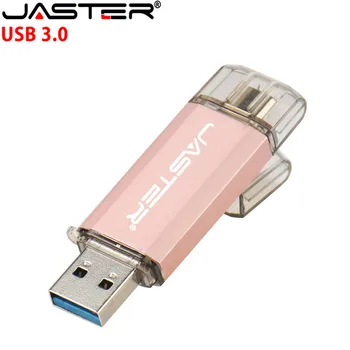 JASTER USB 3.0 Tip-C OTG USB ključek 32GB 64GB 16GB Pen Drive Smart Pomnilnik Telefona Mini USB Tip - C 3.1 Dvojni Dvojni Plug