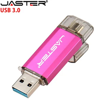JASTER USB 3.0 Tip-C OTG USB ključek 32GB 64GB 16GB Pen Drive Smart Pomnilnik Telefona Mini USB Tip - C 3.1 Dvojni Dvojni Plug