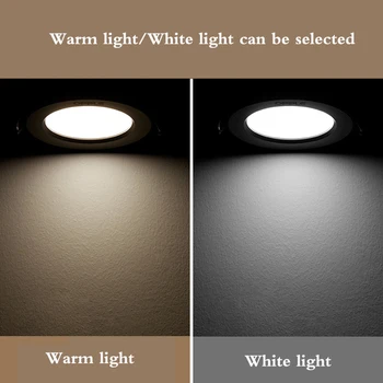 Stropna razsvetljava LED downlight, 3W/5W luknjo pozornosti, Vgrajena v tri-color zatemnitev črno in belo štiri-barvna opcija